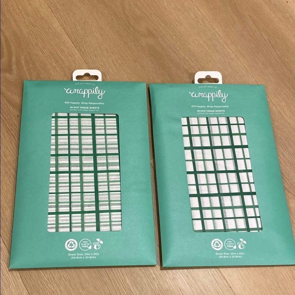 2 NEW Wrappily Eco-Friendly Gift Wrap Set 25 sheets each pack